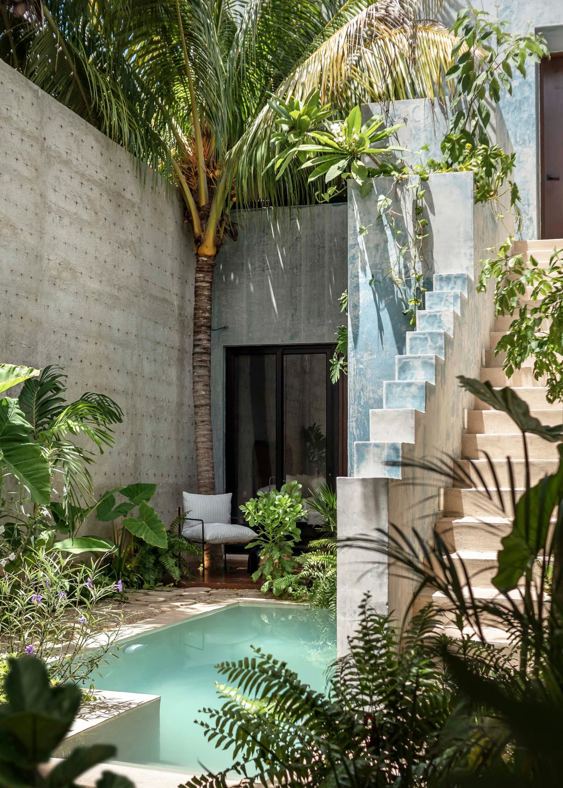 petit jardin de ville en longueur maison Merida avec piscine petit jardin de ville en longueur maison Merida avec piscine
