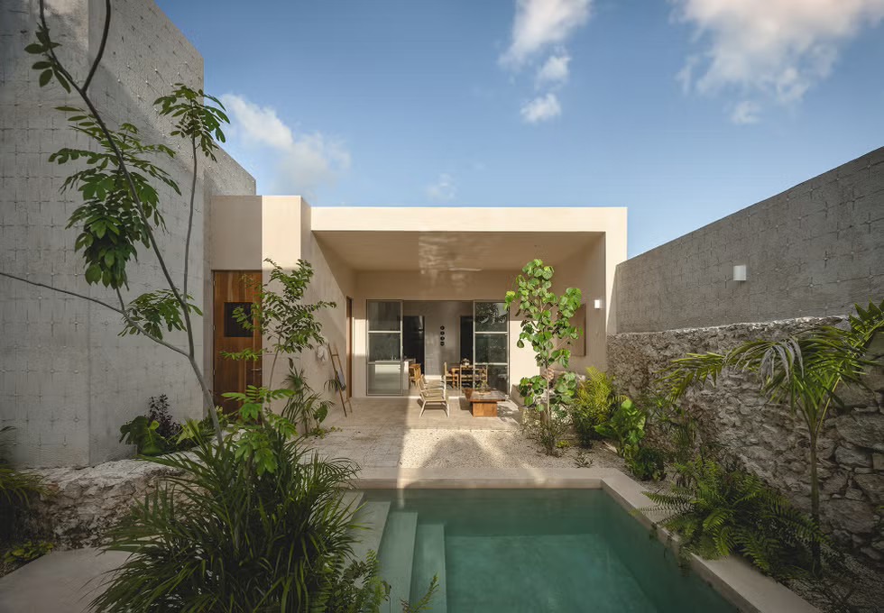 jardin avec piscine maison Yucatan Merida rénovée jardin avec piscine maison Yucatan Merida rénovée