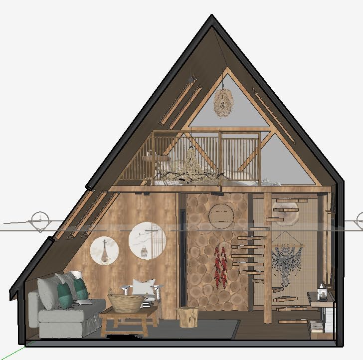 plan tiny house A Frame