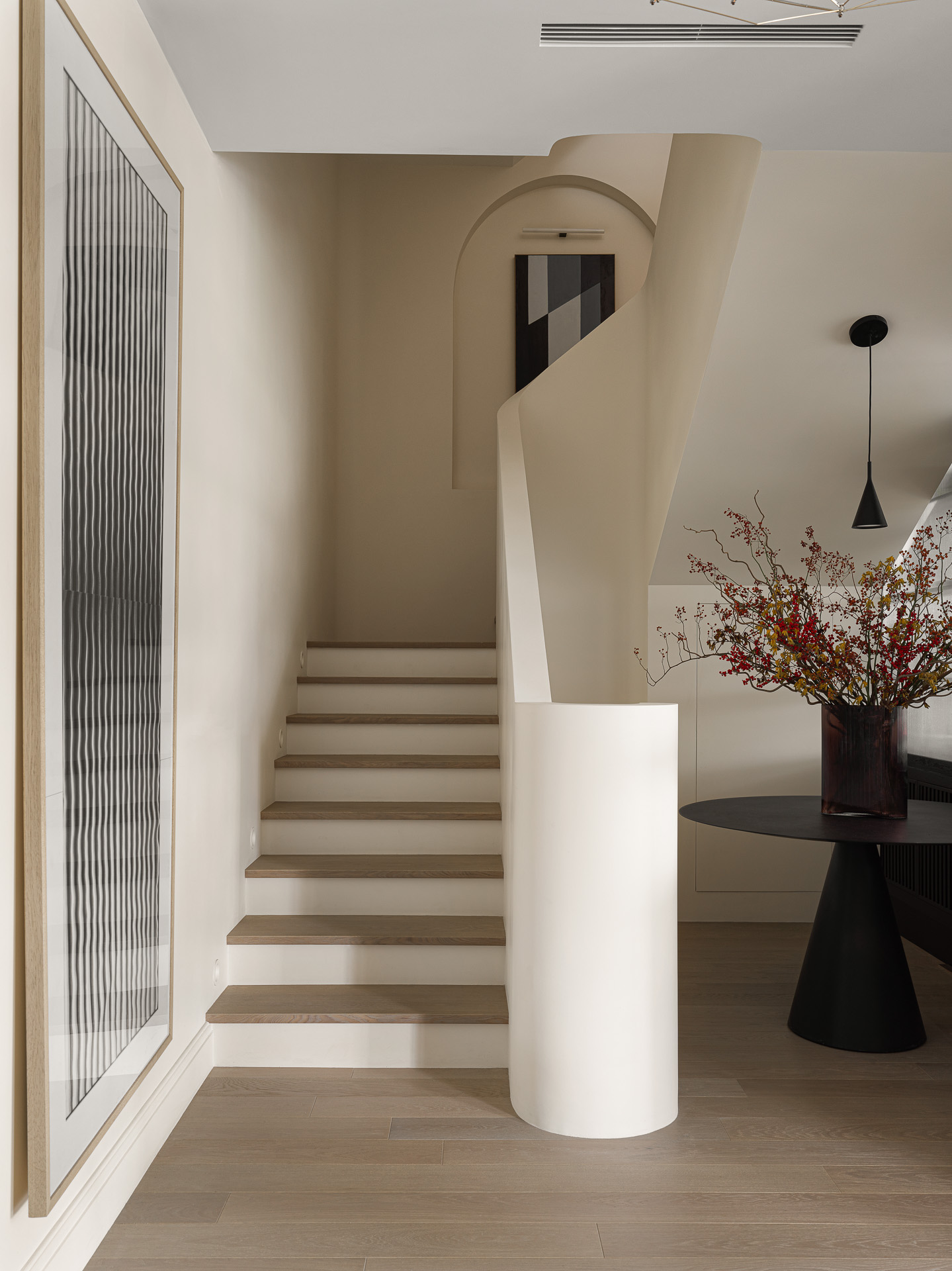 escalier garde-corps plâtre style contemporain