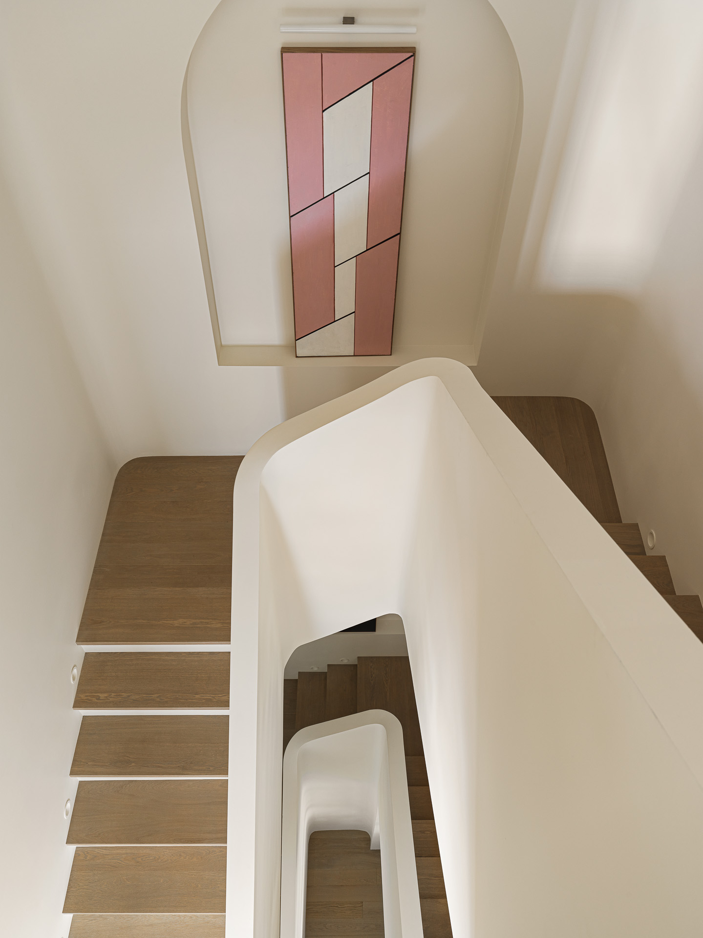 escalier garde-corps plâtre style contemporain