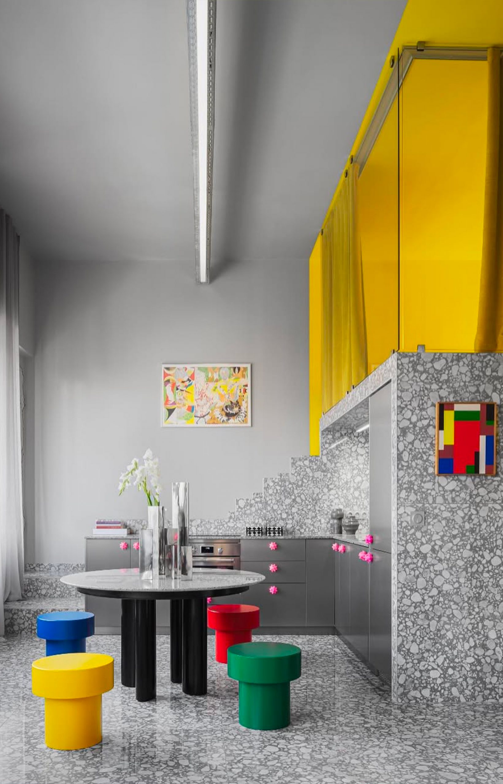 cuisine et salle à manger décoration design inspirée du Bauhaus