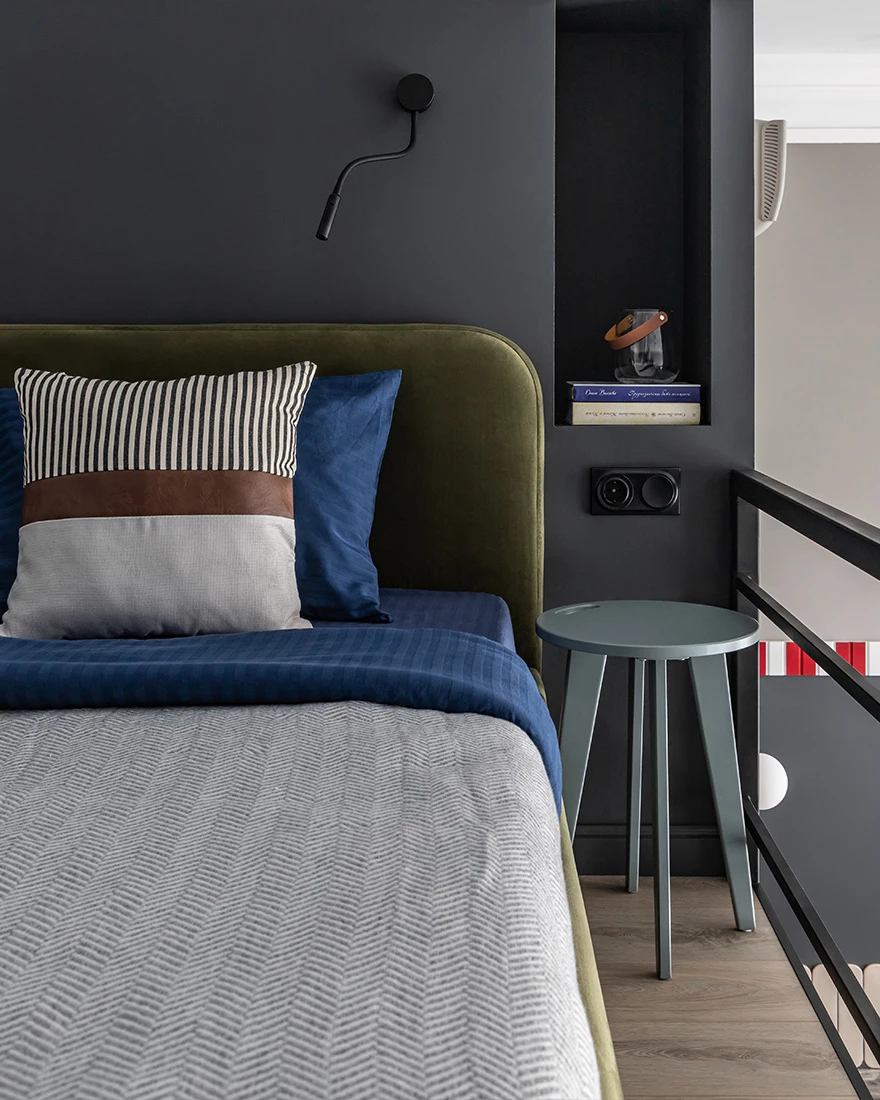 chambre studio de 34m2 avec mezzanine décoration contemporaine et originale chambre studio de 34m2 avec mezzanine décoration contemporaine et originale