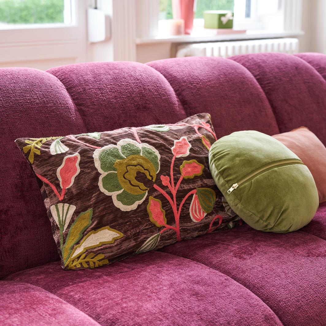 coussin velours brodé Sidonie collection Trendy Vintage La Redoute Intérieurs