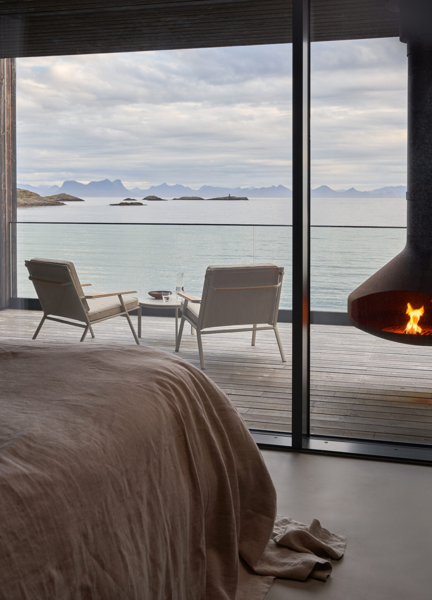chambre avec cheminée Focus vue mer