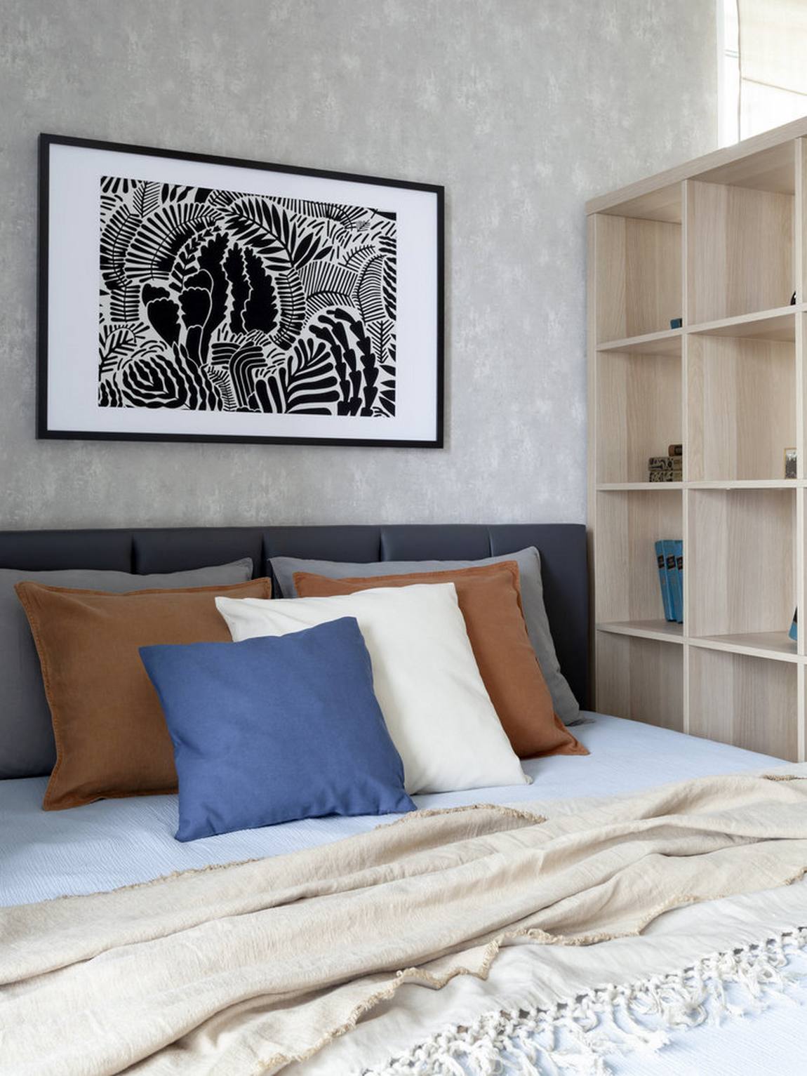 chambre studio 29m2 avec séparation IKEA KALLAX