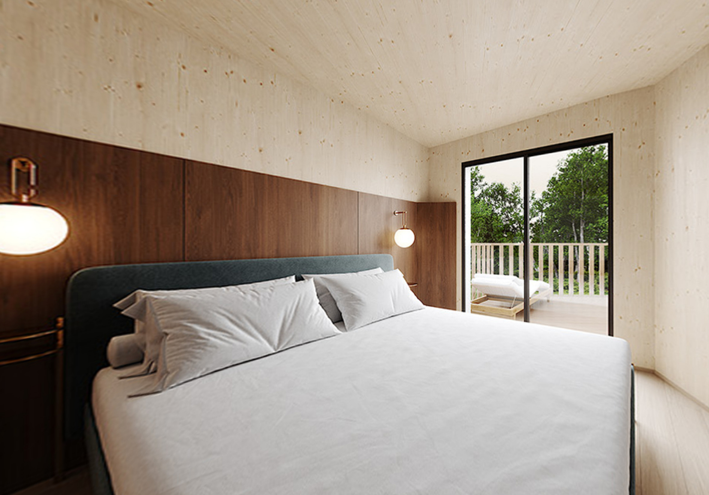 chambre décoration contemporaine maison de designer de 80m2 Greenkub x Patrick Jouin chambre décoration contemporaine maison de designer de 80m2 Greenkub x Patrick Jouin