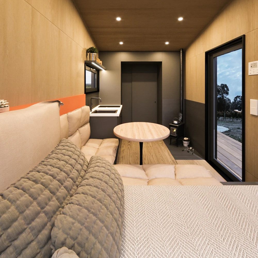 intérieur mini maison européenne de 15m2 design contemporain Ambra TinyKiwi House
