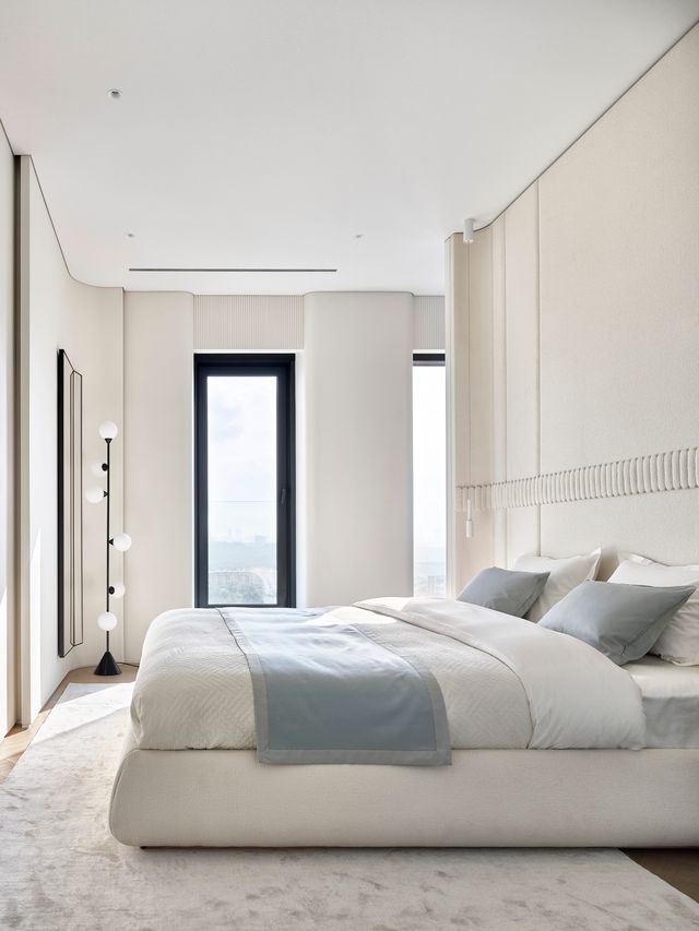 chambre blanche décoration design appartement 95m2 par Buro11 chambre blanche décoration design appartement 95m2 par Buro11