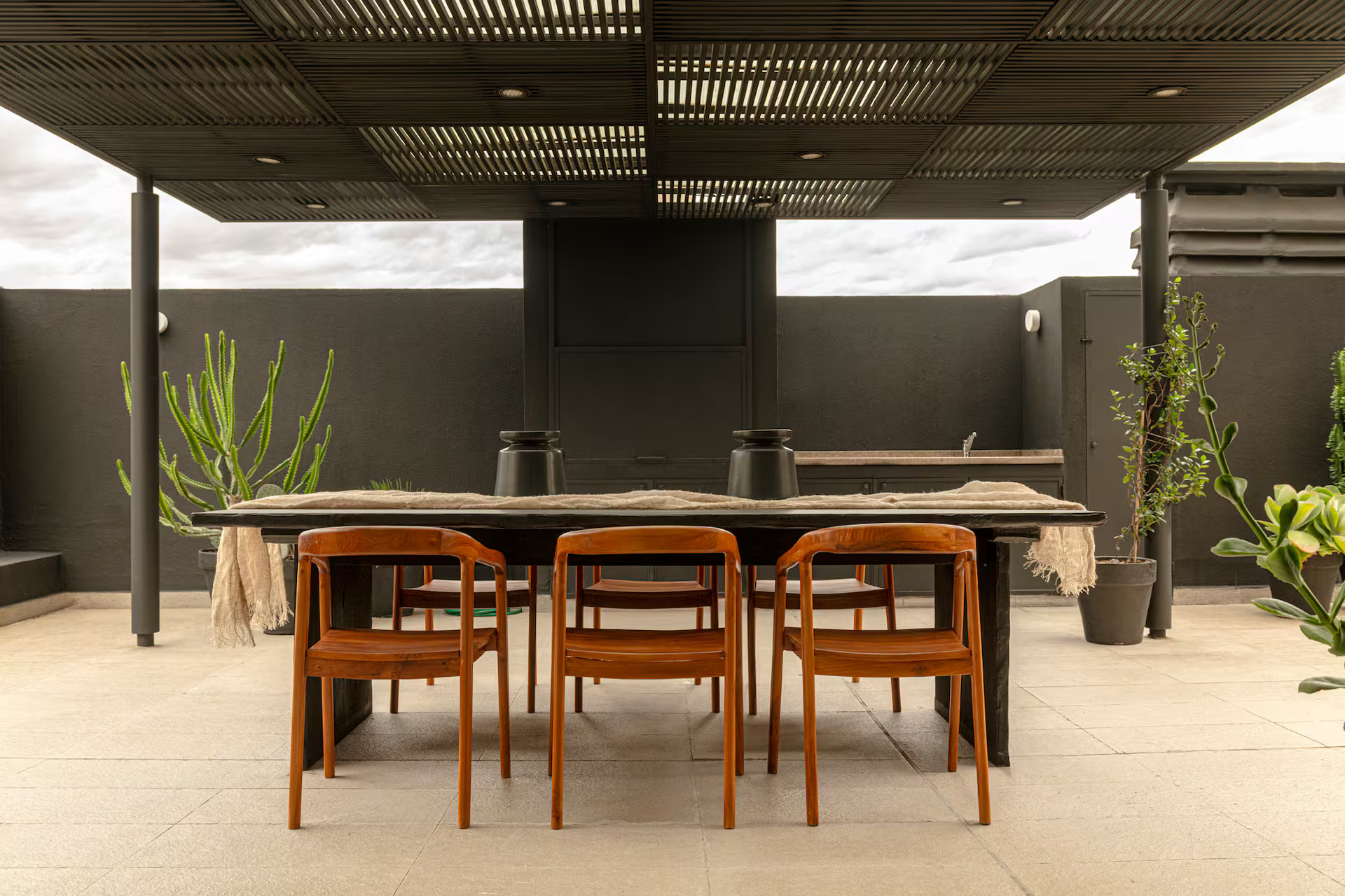 terrasse avec pergola appartement deux-pièces rénové Buenos Aires