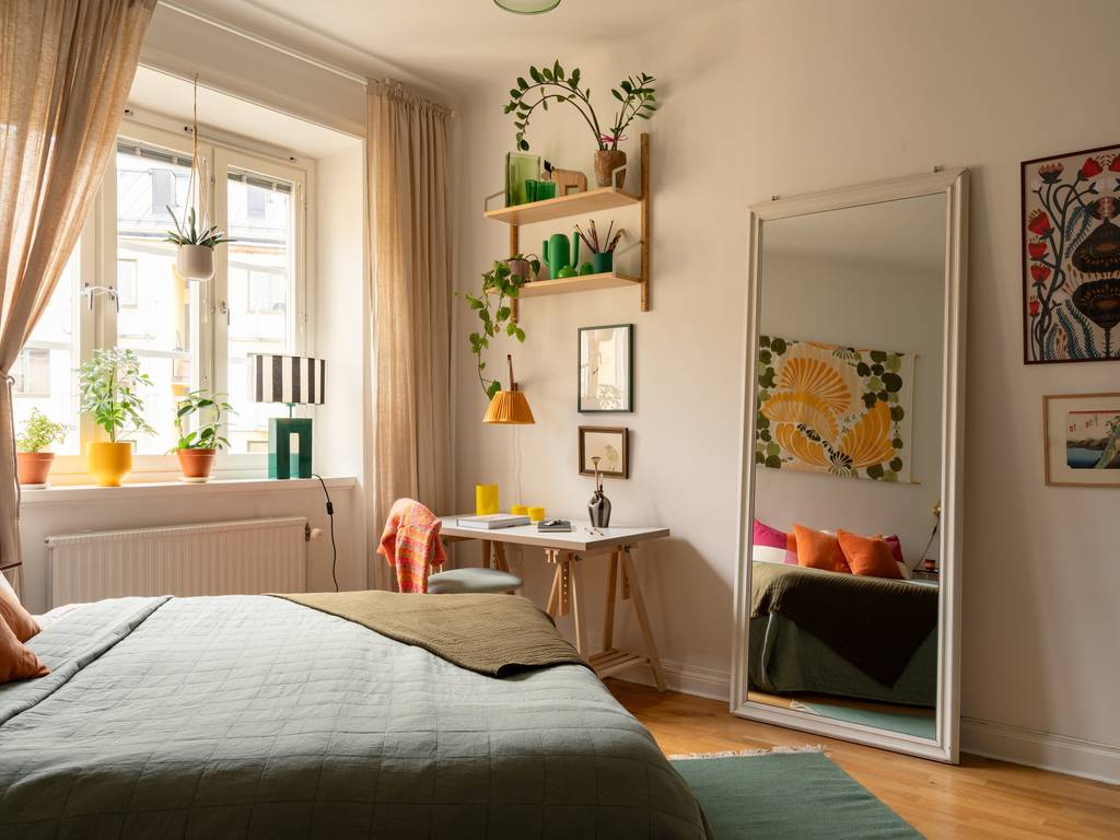 chambre appartement au design scandinave vintage