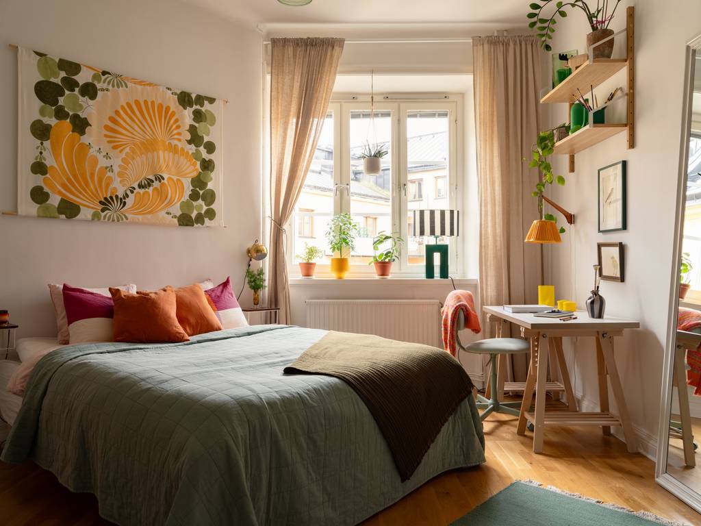 chambre appartement au design scandinave vintage