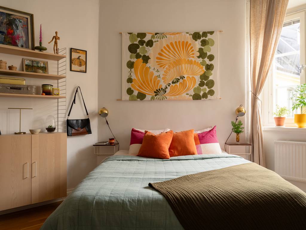 chambre appartement au design scandinave vintage