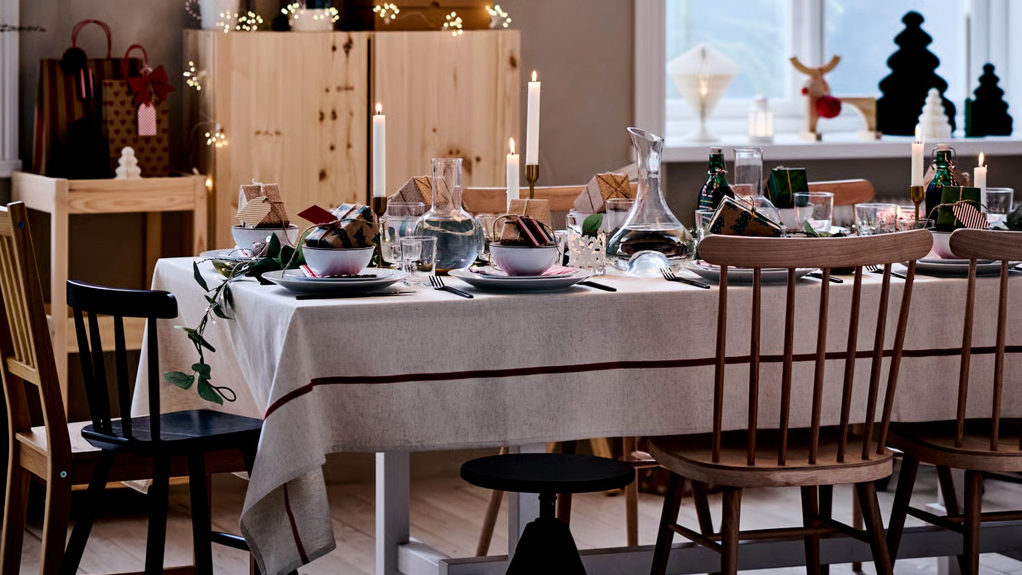 table fête de Noël IKEA thème rustique chic table fête de Noël IKEA thème rustique chic