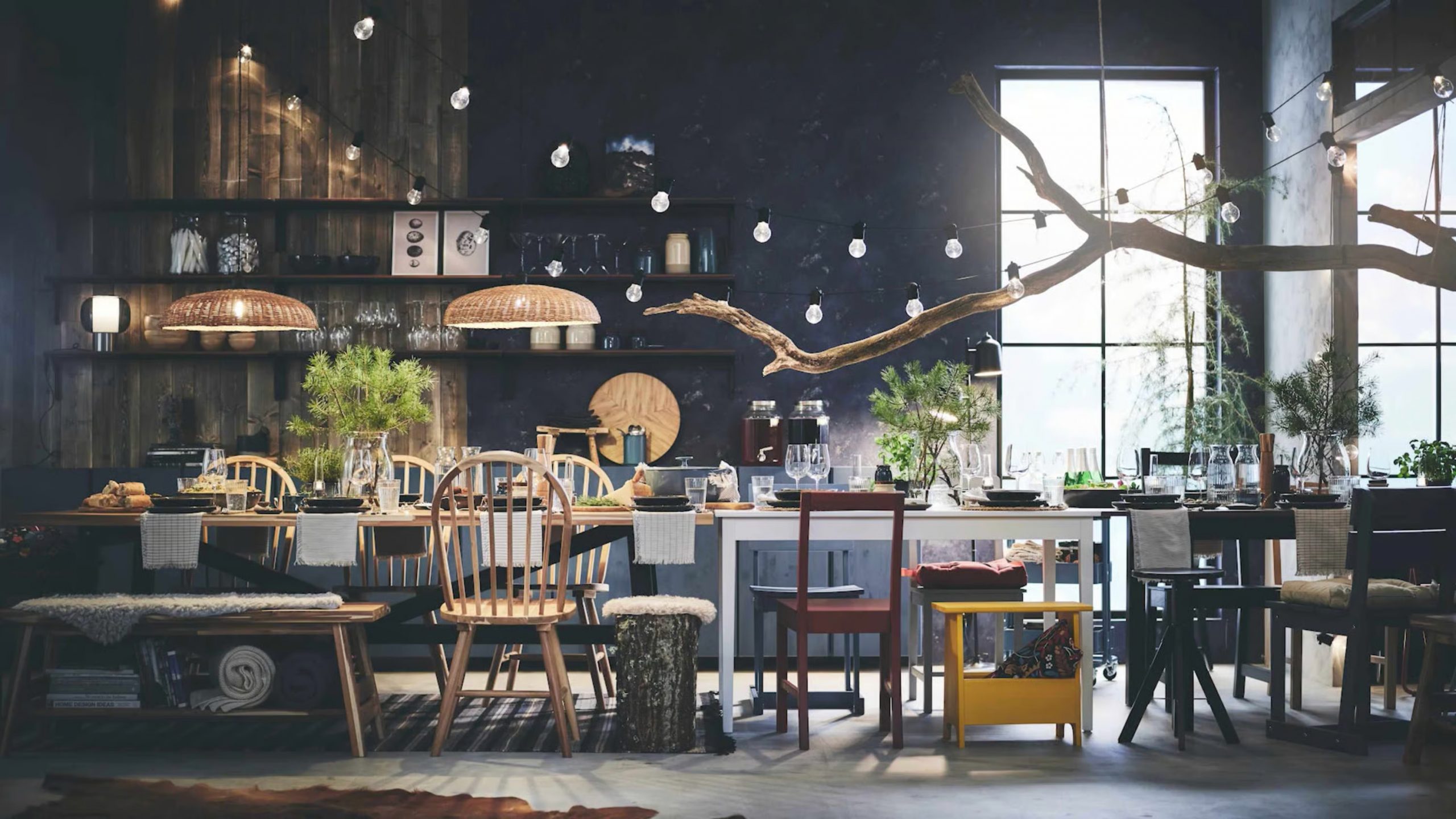 table fête de Noël IKEA thème rustique chic et naturel table fête de Noël IKEA thème rustique chic et naturel