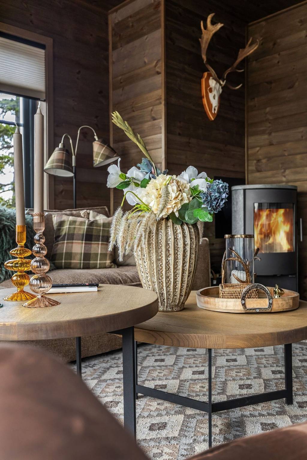 salon maison en bois avec poêle à bois salon maison en bois avec poêle à bois