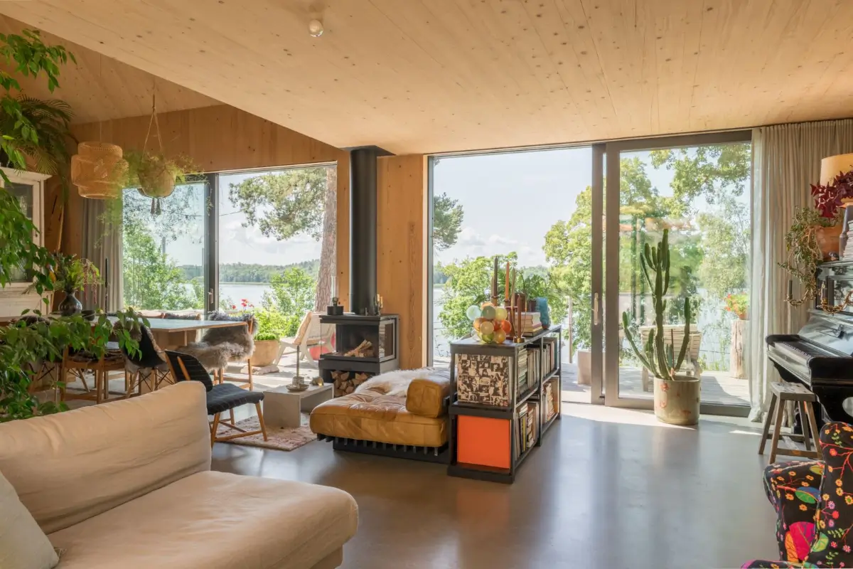 salon avec poêle maison en bois salon avec poêle maison en bois