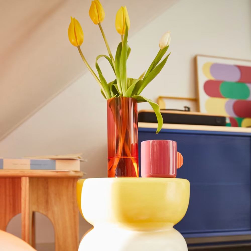 vase verre orange