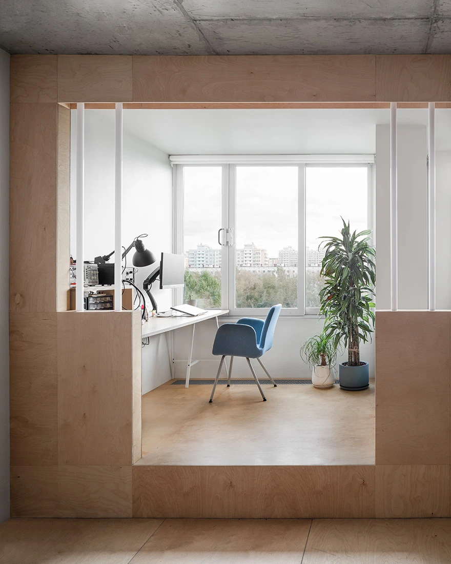 zone bureau sur podium studio 50m2
