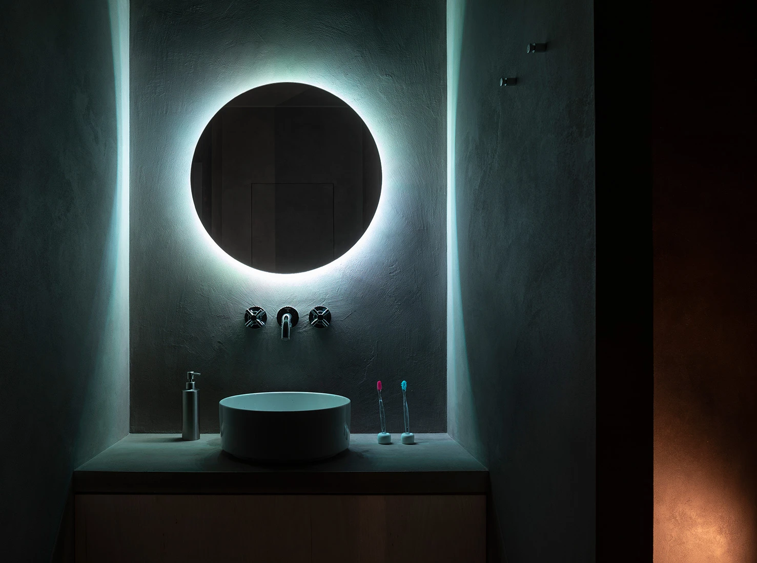 salle de bain studio 50m2 éclairage LED