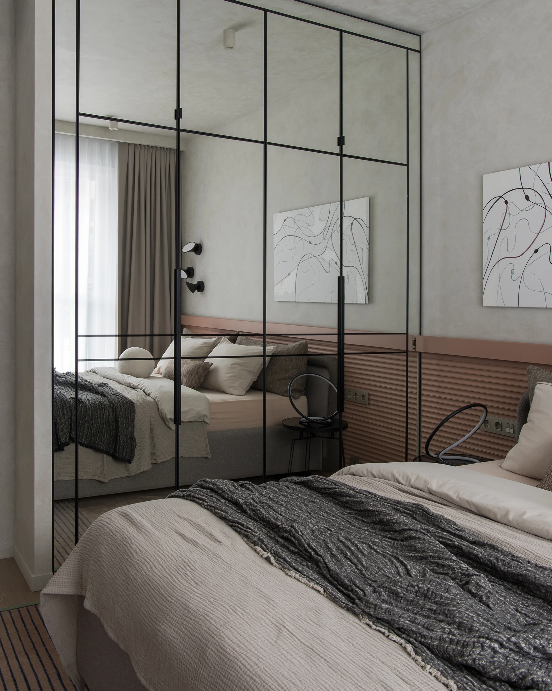 chambre parentale petit appartement familial 57m2 décoration contemporaine