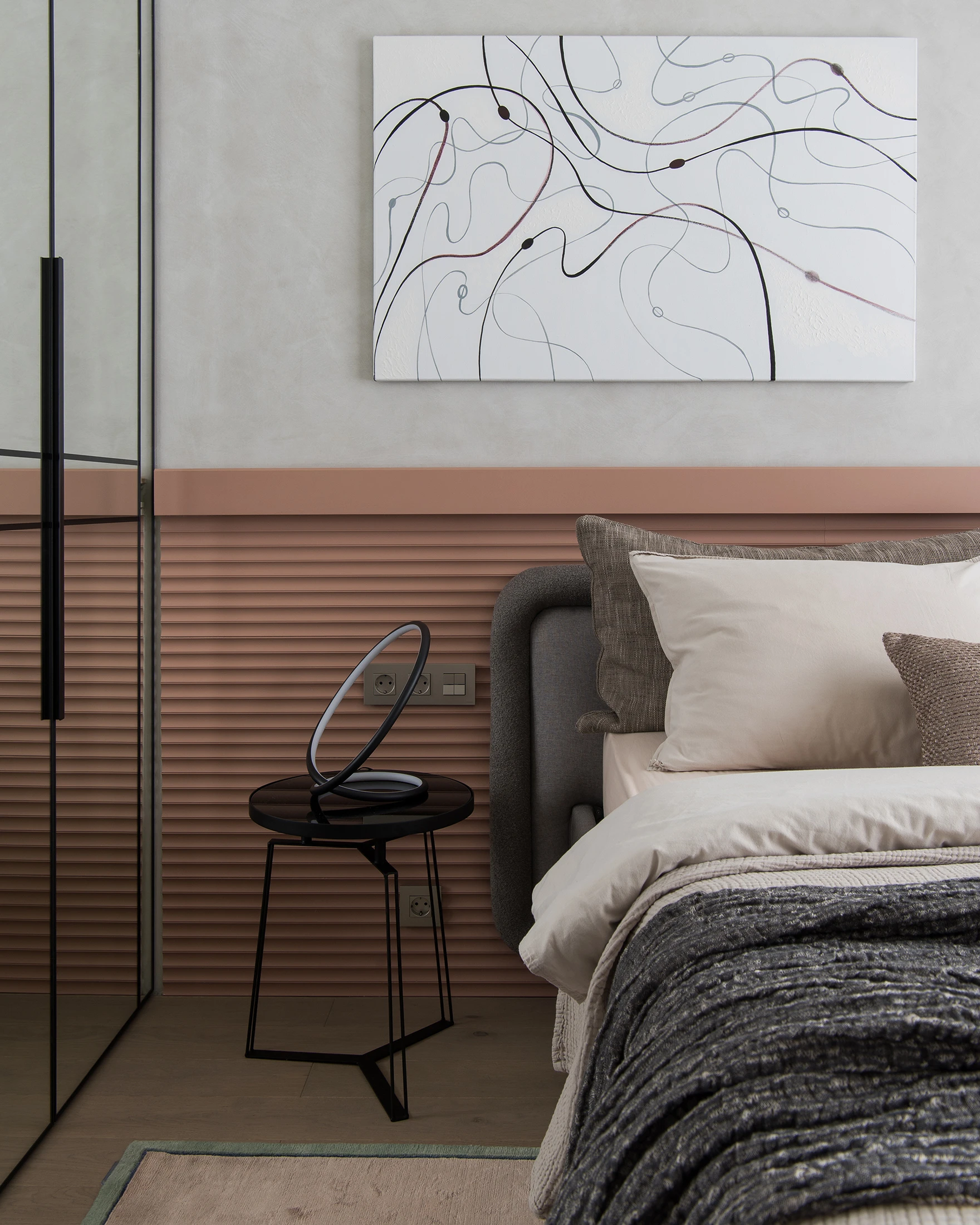 chambre petit appartement familial 57m2 décoration contemporaine