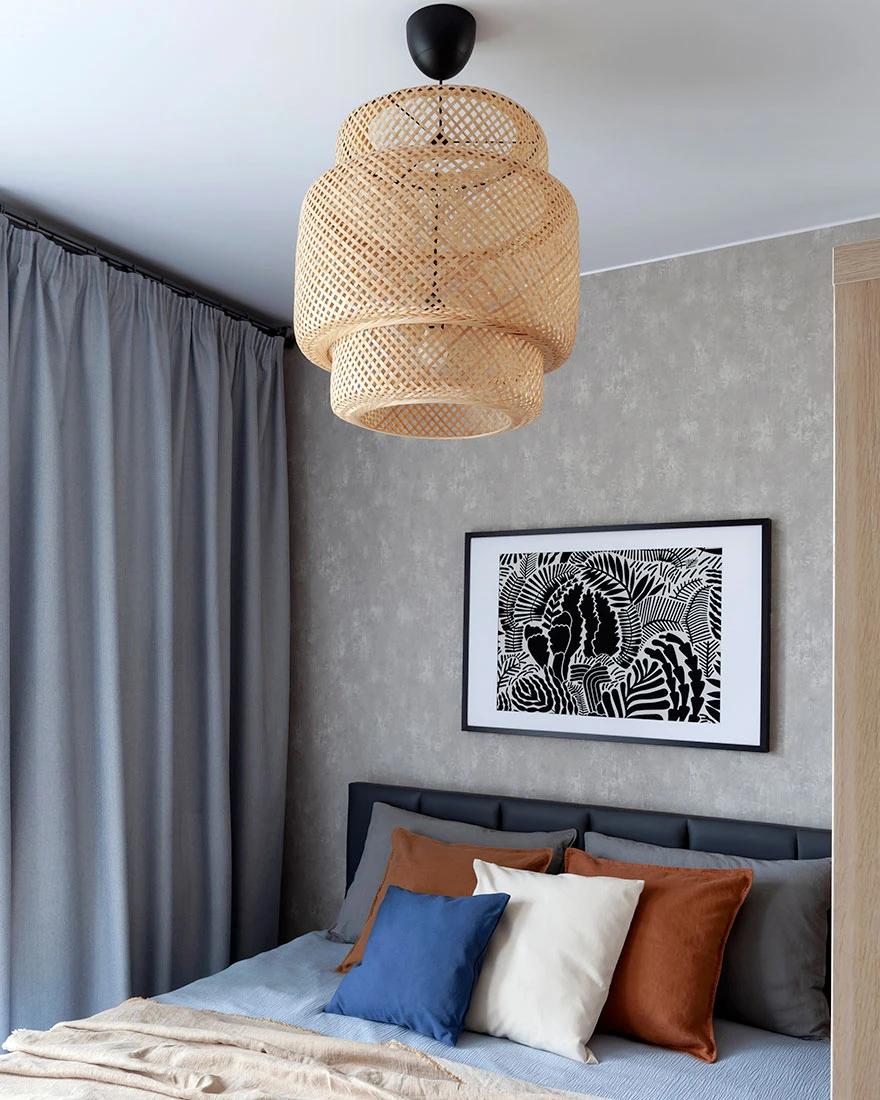 chambre studio 29m2 avec séparation IKEA KALLAX