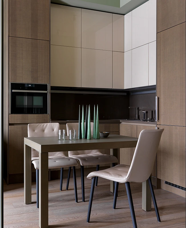 cuisine ouverte avec salle à manger dans salon décoration contemporaine appartement 50m2