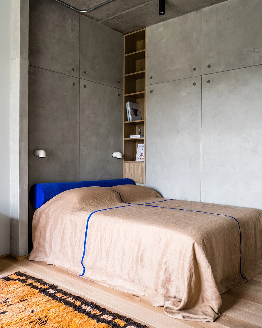 chambre dans alcôve studio 45m2 décoration design grise chambre dans alcôve studio 45m2 décoration design grise