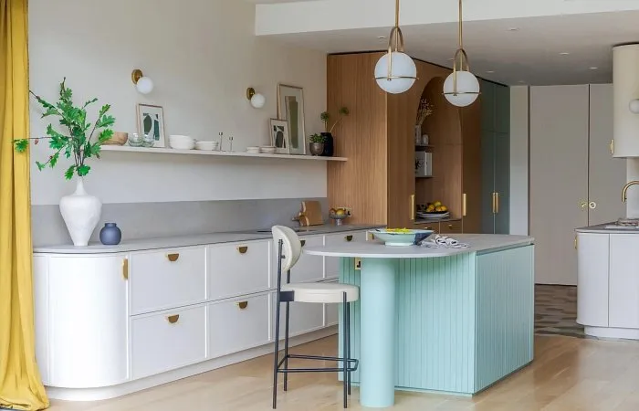 cuisine Art Déco moderne et familiale décoration colorée maison Londres Notting Hill cuisine Art Déco moderne et familiale décoration colorée maison Londres Notting Hill
