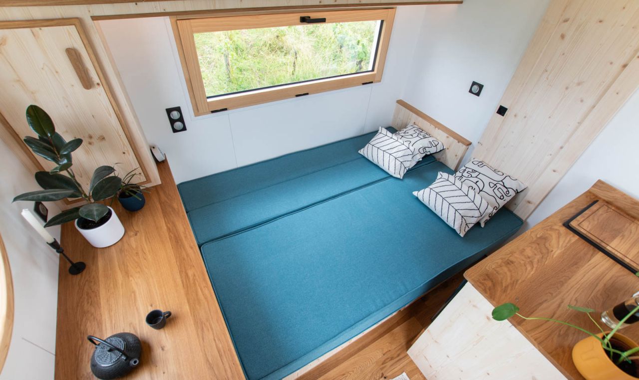 intérieur mini maison mobile Baluchon Nano Suisse