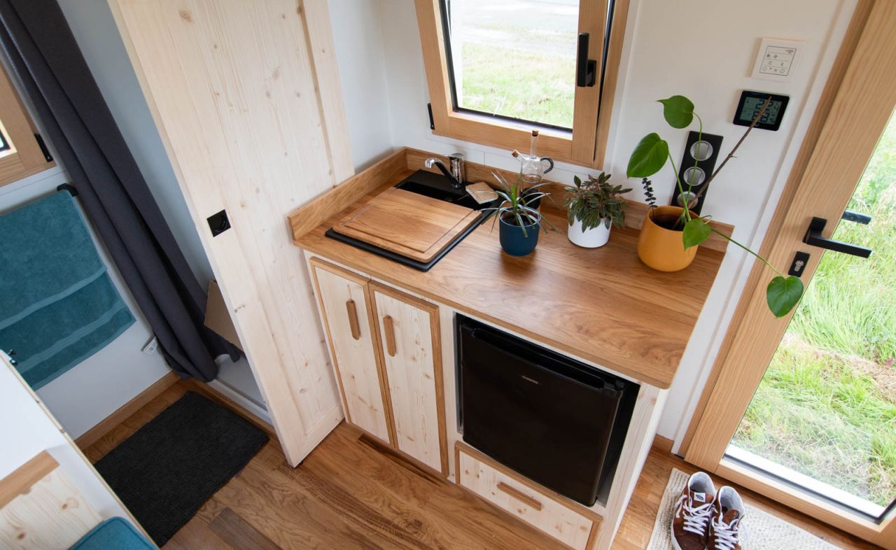 intérieur mini maison mobile Baluchon Nano Suisse