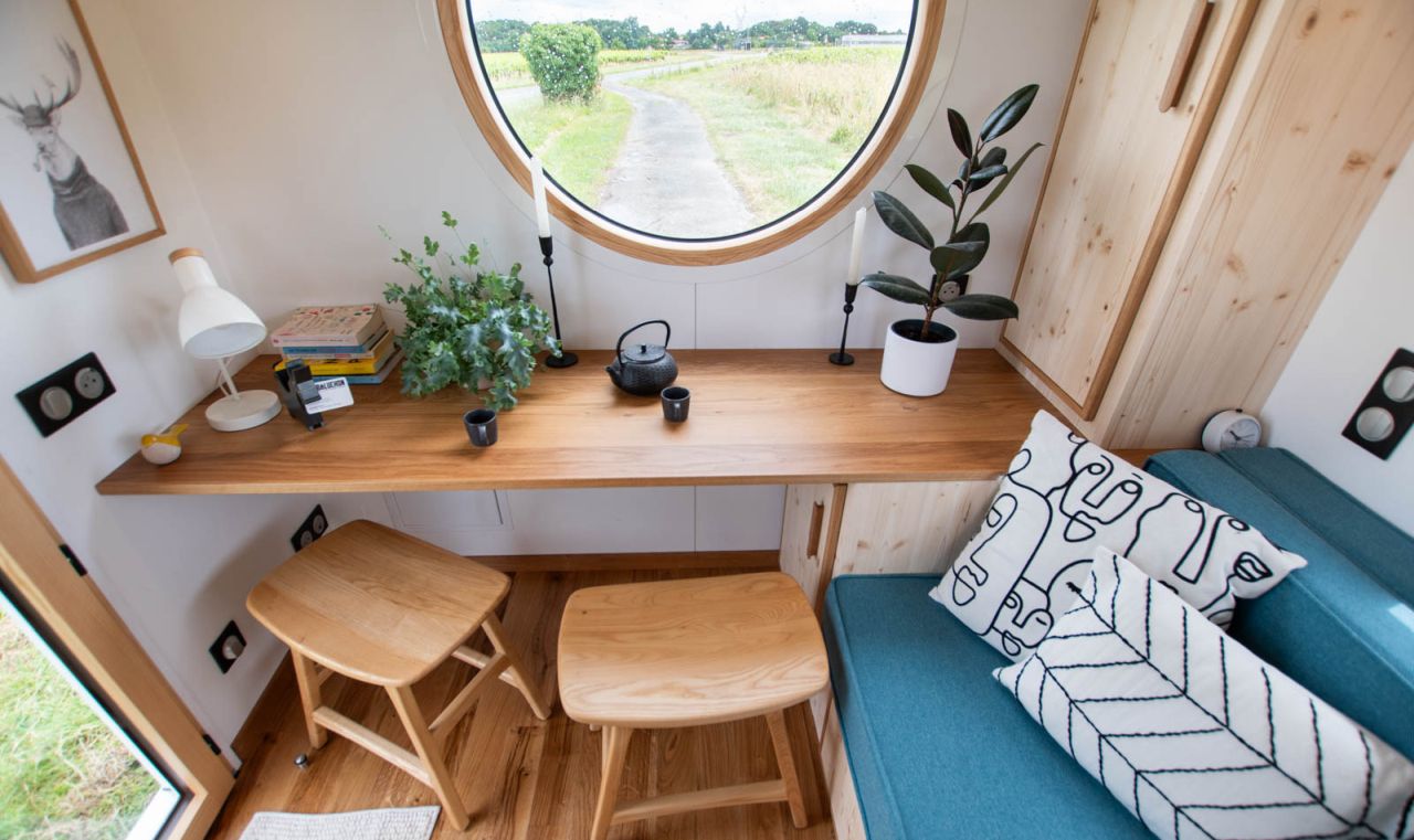 intérieur mini maison mobile Baluchon Nano Suisse