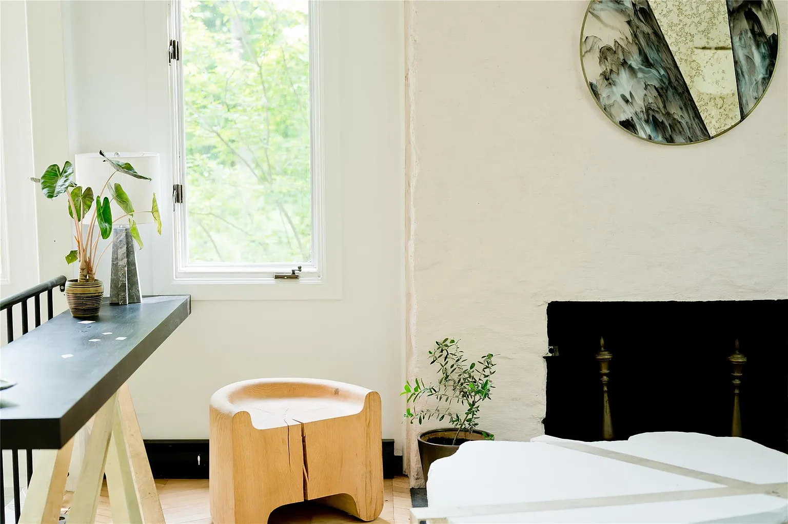 salon avec cheminée décoration design