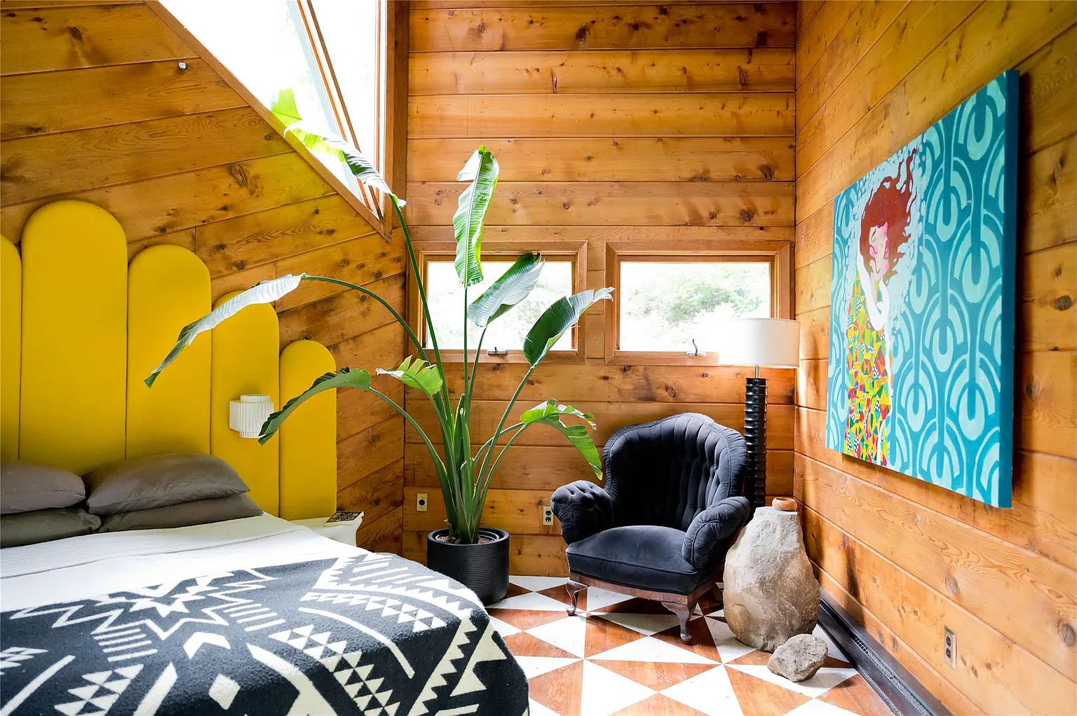 chambre murs bois décoration design