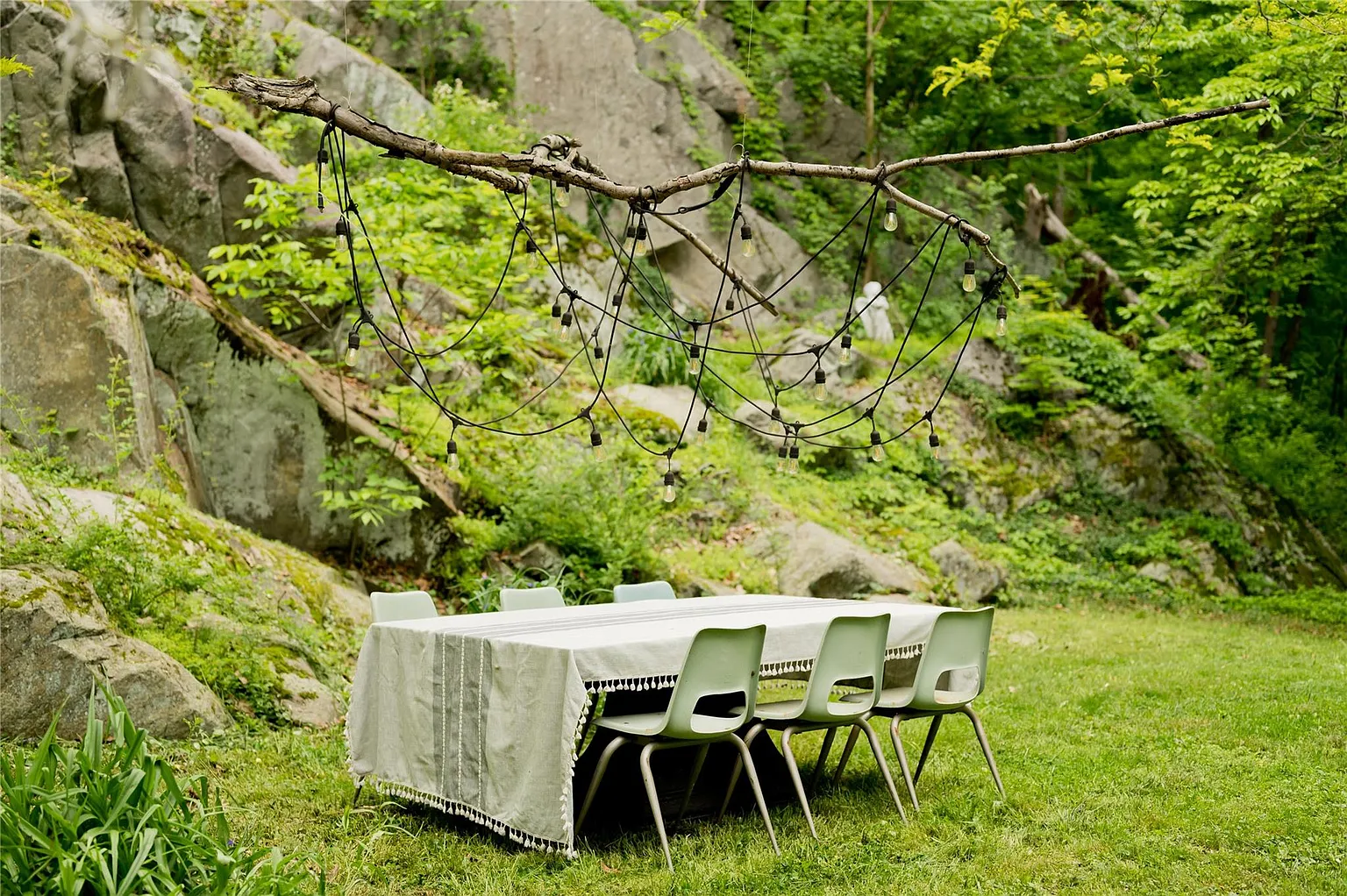 jardin avec rocher