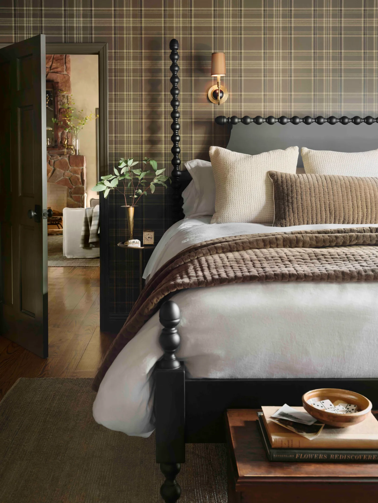 chambre maison en bois Joanna et Chip Gaines dans les Rocheuses