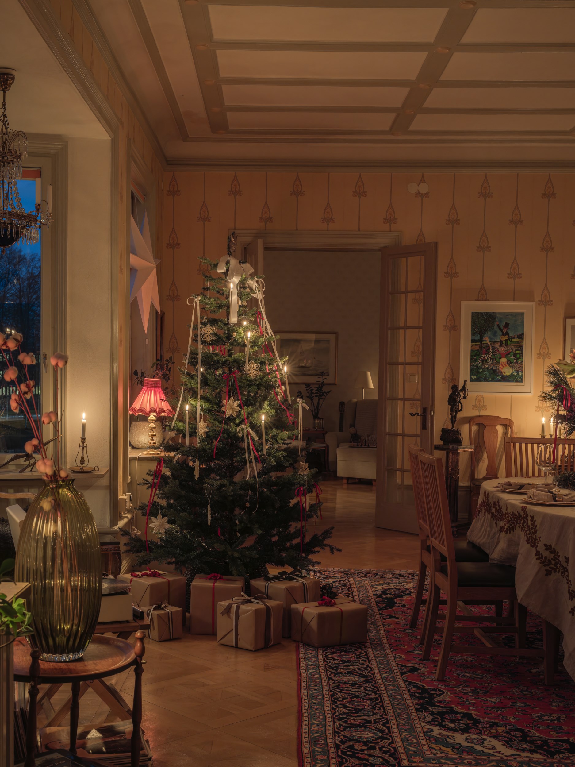 salle à manger décoration classique chic de Noël salle à manger décoration classique chic de Noël