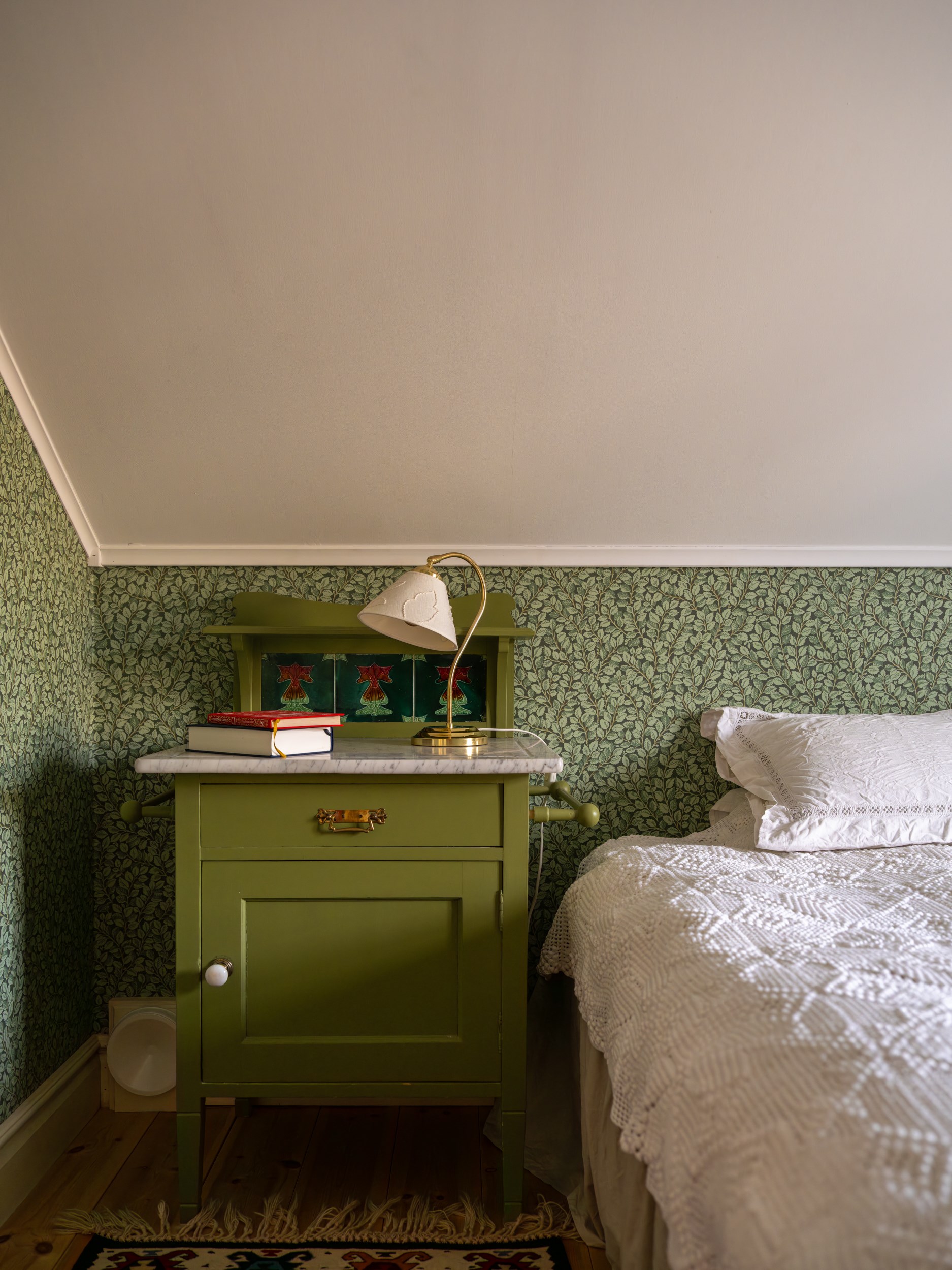 chambre mansardée papier-peint vert végétal chambre mansardée papier-peint vert végétal