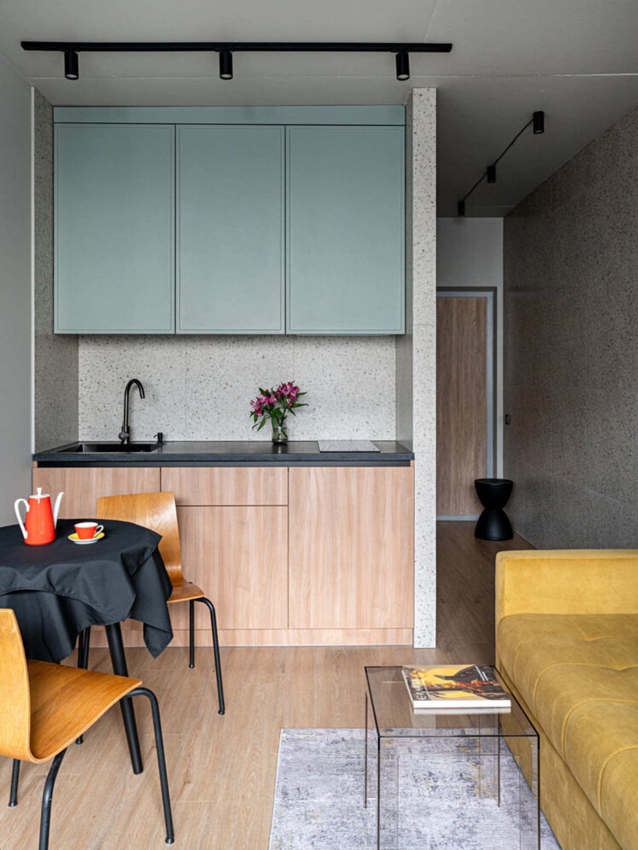 espace salon et cuisine ouverte studio 20m2