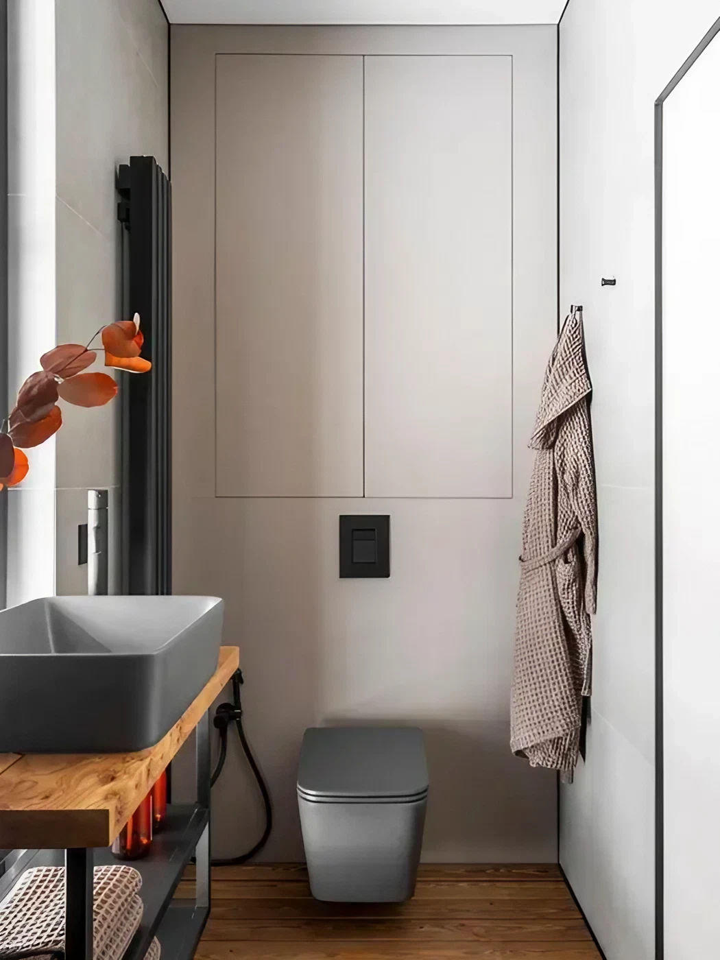 salle de bain décoration design grise petite maison miroir de 36m2 salle de bain décoration design grise petite maison miroir de 36m2