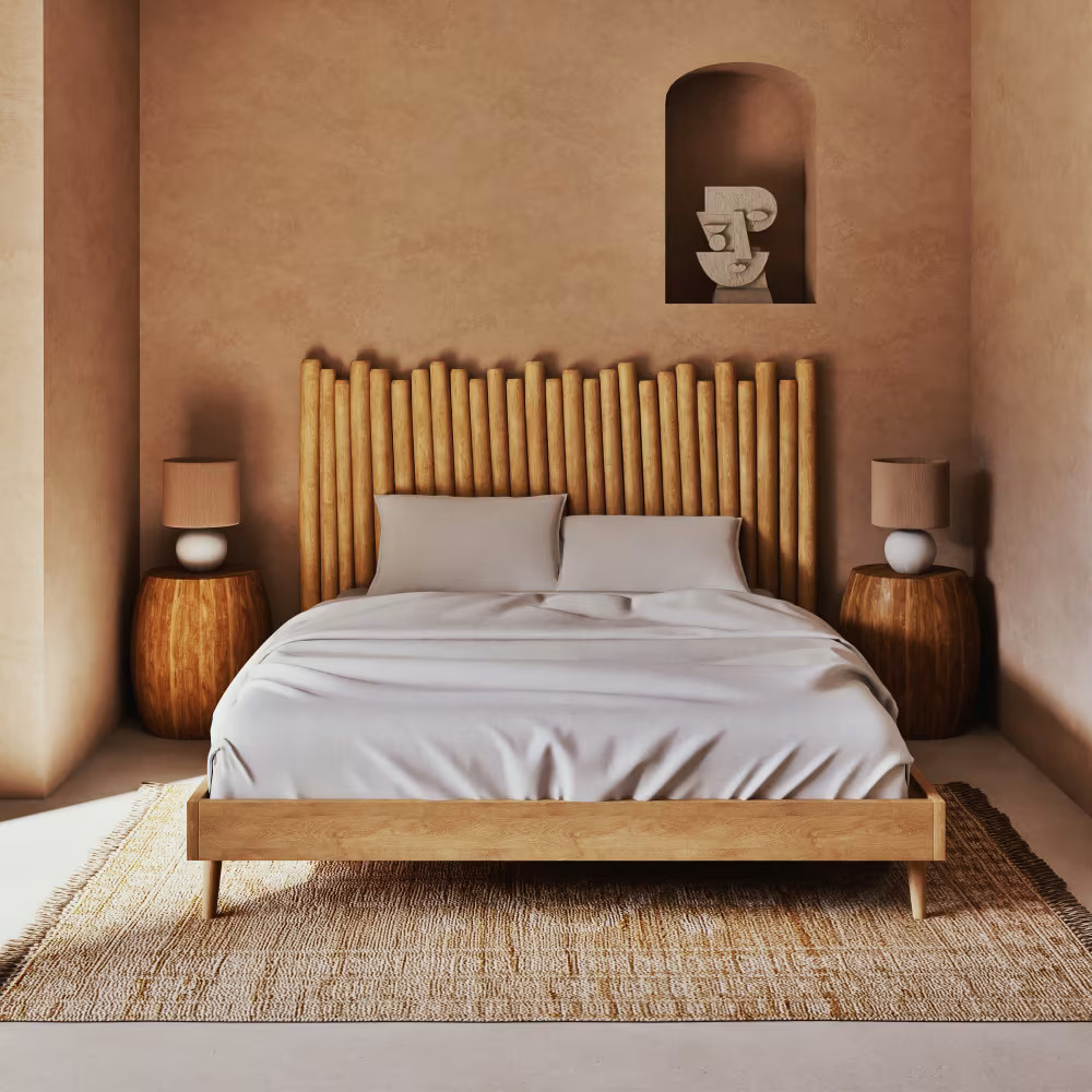 chambre Maisons du Monde mur terracotta