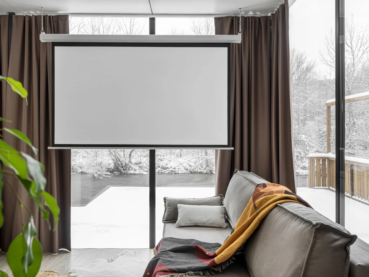 salon avec home cinema décoration design grise petite maison miroir de 36m2 salon avec home cinema décoration design grise petite maison miroir de 36m2