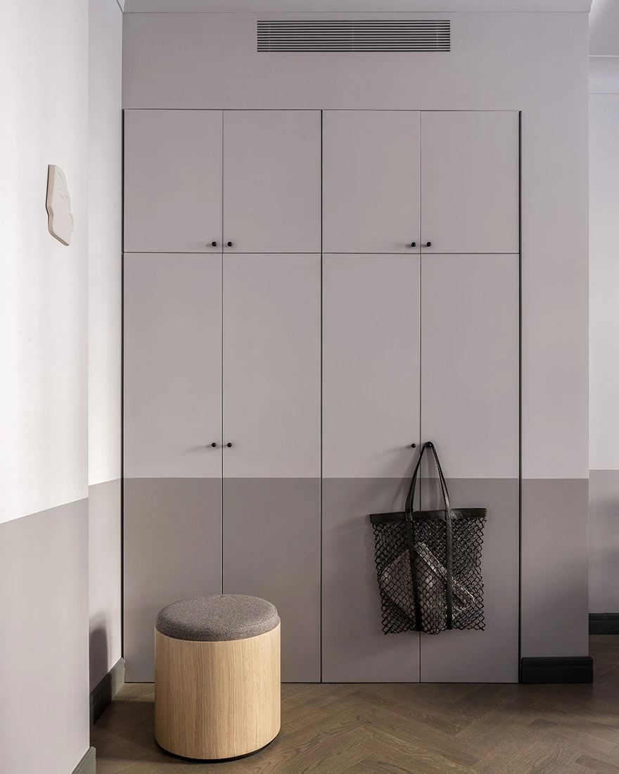 entrée avec placard deux-pièces 49m2 décoration contemporaine entrée avec placard deux-pièces 49m2 décoration contemporaine