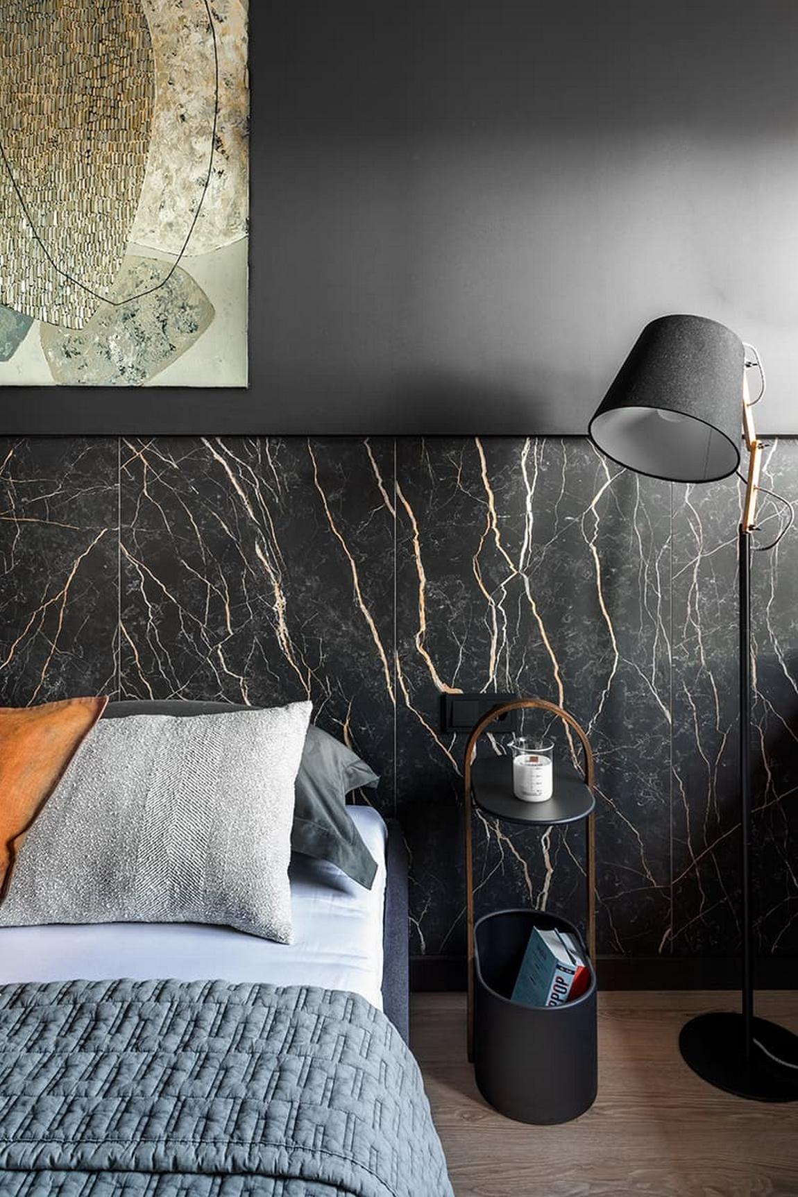 chambre masculine deux-pièces design 42m2