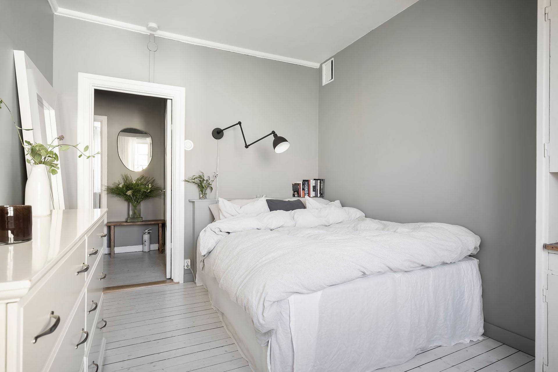 chambre deux-pièces 40m2 décoration monochrome scandinave chambre deux-pièces 40m2 décoration monochrome scandinave
