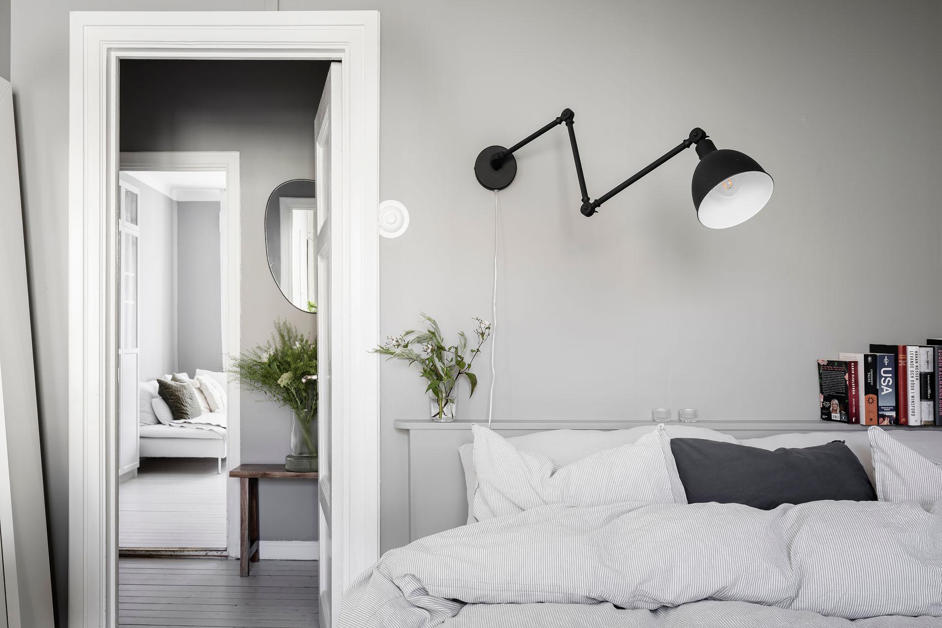 chambre deux-pièces 40m2 décoration monochrome scandinave chambre deux-pièces 40m2 décoration monochrome scandinave