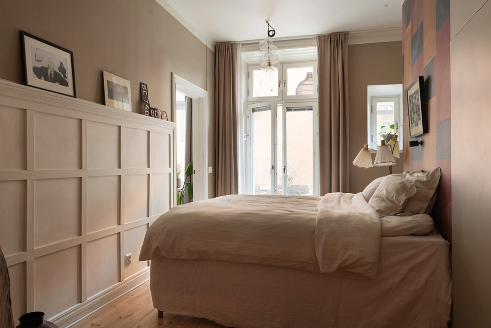 chambre appartement classique de 85m2 décoration contemporaine scandinave