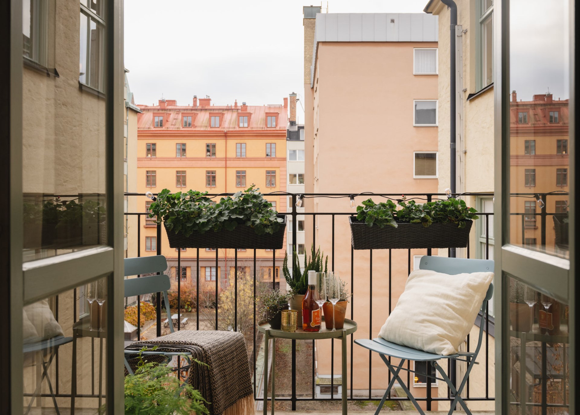 balcon aménagé sur cour