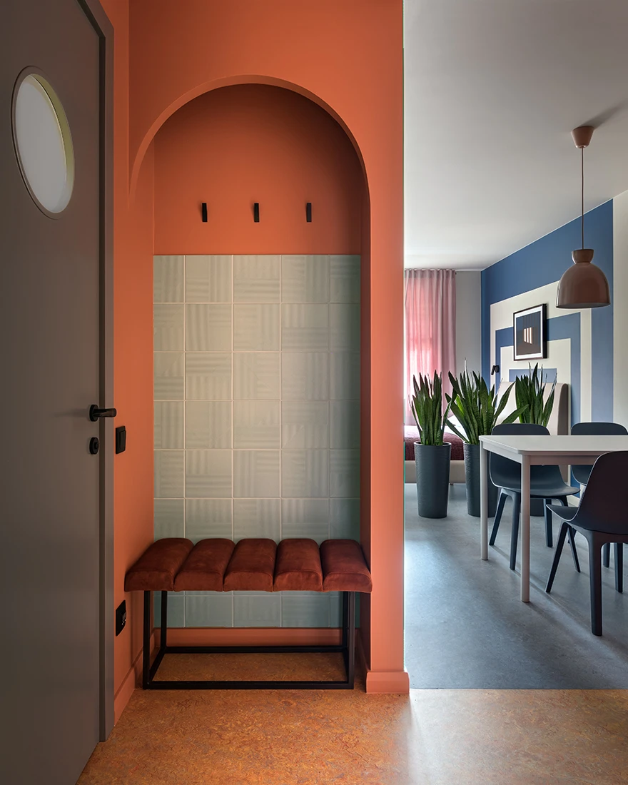 entrée appartement 36m2 color block